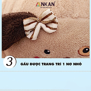 Chăn Gối Văn Phòng 3 Trong 1 Gấu Nâu Độc Đáo Kiểu Dành Cho Nữ Dùng Để Ngủ Trưa Tại Văn Phòng, Tựa Lưng Và Gấu Bông Dùng Để Trang Trí