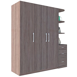 [Miễn phí vận chuyển & Lắp đặt tại TP. Hồ Chí Minh] Tủ quần áo gỗ cao cấp thiết kế thông minh 3 cánh, nhiều ngăn hộc phong cách sang trọng Ohaha - TQA032 - Màu E/Màu Xám