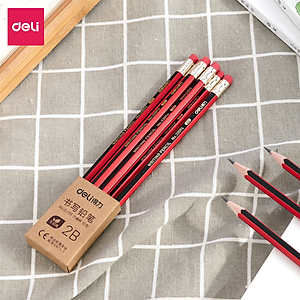 Bút Chì Lục Giác 2B HB Deli - Bút Chì Gỗ Thi Trắc Nghiệm Ruột Đậm Bút Chì Học Sinh Cấp 1 Tập Viết Chì Vẽ Phác Thảo