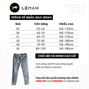 Quần Jean nam Leman xanh rách JD07 - Slim Form