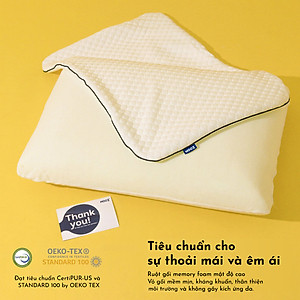 Gối Cao Su Non NOOZ Memory Foam Pillow Gối Công Thái Học Giảm Đau Mỏi Cổ Vai Gáy