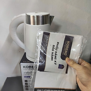 Bình đun nước siêu tốc mini ruột Inox 304 Koreno Thái Lan KN-208 dung tích 0.8L - Hàng chính hãng