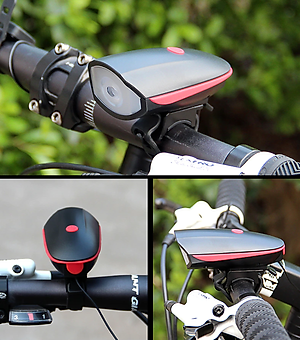 Đèn xe đạp thể thao miDoctor siêu sáng có còi pin sạc usb led T6 chống nước - Đèn còi xe đạp có 3 chế độ sáng còi to - Chính hãng miDoctor