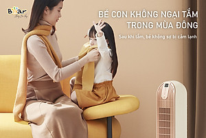 Quạt Sưởi Điện Gốm Gia Đình Bear DNQ-C20H5 Không Khô Da Tự Động Ngắt Điện Khi Đổ Công Suất 2000 W - Hàng Nhập Khẩu