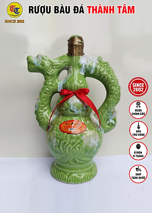 Đặc Sản Bình Định - Rượu Bàu Đá Thành Tâm BA BẦU (Màu xanh ngọc) 650ml - OCOP 3 Sao