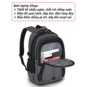 Balo đựng laptop nam, balo chống sốc tiện ích đi học, đi làm Xbags Xb 2004