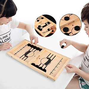 Bộ Bàn Đấu Cờ Búng Bắn Bi Xuyên Lỗ Đối Kháng Chính Hãng Dododios - Chọn Size - Foosball Winner, Sling Puck – Bộ Cờ Ice Hockey Bằng Gỗ Cao Cấp