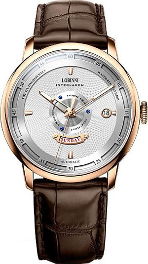 Đồng hồ nam chính hãng LOBINNI LB18071G-D1 hàng mới fullbox ,kính sapphire,chống xước,chống nước 50m,Bh 24 tháng,máy cơ (automatic),mặt trắng dây da nâu xịn