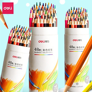 Bút chì màu chuyên nghiệp dạng cốc Deli 24/36/48 màu - 68123/68124/68125