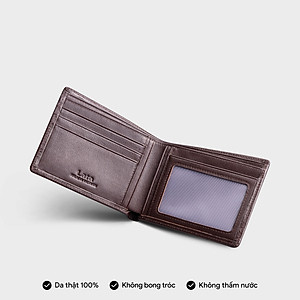 Ví nam da bò Lata ( Thời trang nam gấp 2 dáng ngang - Ví da thật LVN97 )