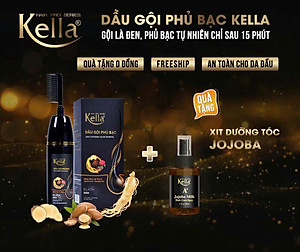 Dầu Gội Phủ Bạc kella Chiết Xuất Thảo Dược Màu Nâu Tự Nhiên
