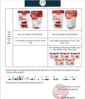 Kỷ tử hữu cơ C'LaVie 170g Organic Goji Berries C'LaVie 170g