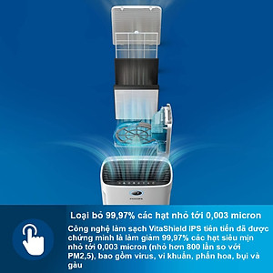 Máy lọc không khí 2 trong 1 kèm chức năng tạo độ ẩm Philips Series 3000 AC2726/00 - Hàng Nhập Khẩu