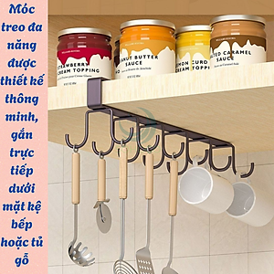 Móc Treo Đa Năng Gắn Dưới Kệ Bếp 10 MóC- Giá Treo Đồ Nhà Bếp Thông Minh Móc Treo Dưới Gầm Tủ – Tiết Kiệm Không Gian Kệ Treo Dụng Cụ Nhà Bếp Gắn Tủ Móc Treo Ly Tách và Đồ Nhà Bếp Dưới Kệ 10 Móc