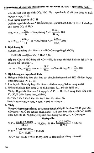 Sách Bổ Trợ Kiến Thức Và Tư Duy Giải Nhanh Siêu Tốc Hóa Học Hữu Cơ Lớp 11 (Tập 1)