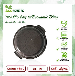 [CAO CẤP] Nồi Kho Bếp Từ Ecoramic Bling – Phủ Ceramic 6 Lớp – Đúc Nguyên Khối – Tặng Đế Lót Gỗ – Chính Hãng Ecoramic