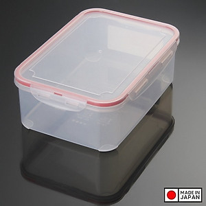 Combo 4 hộp nhựa chữ nhật bảo quản thực phẩm Inomata (Full size) - Có khóa nắp 4 chiều