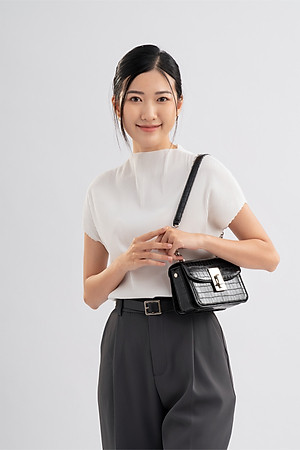 Túi Yuumy ( Thời trang nữ phối khóa trang trí size 18 - Túi đeo chéo da Verein YN186 )