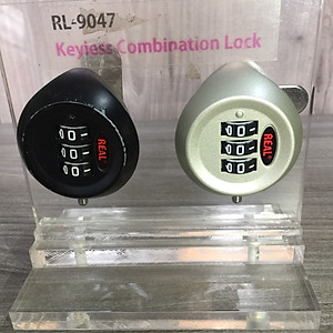Khóa tủ mật mã Real 3 số không chìa màu bạc RL9047-20 36.6mm cho tủ dày 0.6~30mm
