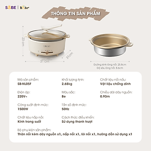 Nồi lẩu Bear SB-NL05F 5L (1500W) - Hàng chính hãng