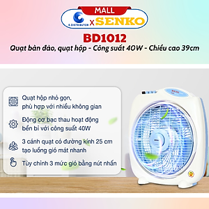 Quạt Bàn Đảo 3 Tấc Senko BD1012 cao cấp - Màu Ngẫu Nhiên - Hàng chính hãng