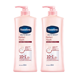 Combo 2 Sữa dưỡng thể với thành phần ngừa lão hóa dưỡng sáng VASELINE Healthy Bright Perfect Youth 350ML/chai