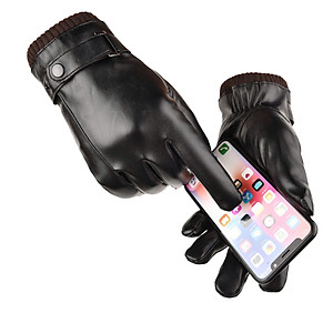 Găng tay nam mùa đông cảm ứng điện thoại lót nỉ lông cực ấm lòng bàn tay có vân chống trượt, cảm giác tay ga tốt GTN39