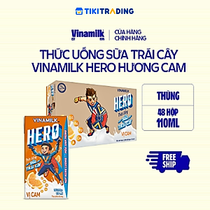 Thức uống sữa trái cây vị cam Vinamilk Hero - Thùng 48 hộp 110ml