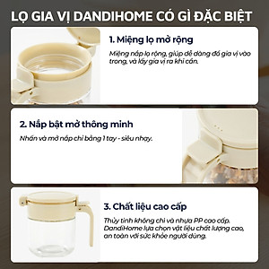 Lọ đựng gia vị, hũ đựng gia vị thủy tinh và nhựa PP DandiHome sang trọng, bền, đẹp, tiện lợi
