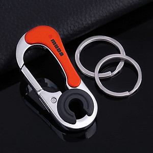 Móc khóa xe đa năng 2 khoen tròn OMUDA 3747 - Màu cam