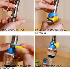 Đầu Lọc Nước Trực Tiếp Tại Vòi 6 Tầng Kèm Cổ Dê Có Co Tăng Giảm Phù Hợp Nhiều Loại Vòi Tiện Lợi Đem Lại Nguồn Nước Tinh Khiết Cho Gia Đình