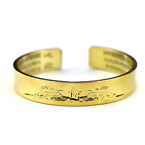 VÒNG TAY HOA SEN CHỮ PHẬT KHẮC BÁT NHÃ TÂM KINH BẰNG ĐỒNG