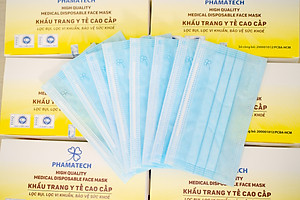 Khẩu Trang Y Tế  Phamatech 4 Lớp  – Cao Cấp, Lọc Khuẩn, Bụi Mịn
