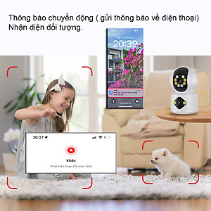 Camera Yoosee 2 MẮT KÉP Trong Nhà 10MPX Xoay 360 Độ, Xem Đêm Có Màu, Có Đàm Thoại, Bảo Hành 12 Tháng, Hàng Nhập Khẩu