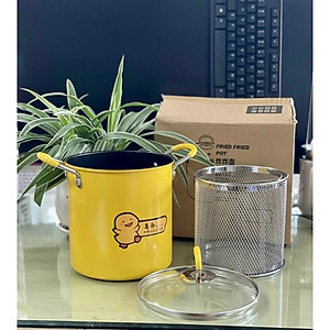 Nồi Chiên Ngập Dầu Mini Siêu Tiết Kiệm Hình Vịt Vàng Có Chống Dính Phù Hợp Với Các Bếp Ga ,Điện, Từ - Tặng Kèm Rổ Chiên Siêu Dày Dặn Hàng Chính Hãng Loại 1 MINIIN