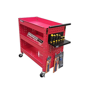 XE ĐẨY DỤNG CỤ 3 NGĂN 2 TẤM HÔNG DÙNG CHO GAGARE TIỆM SỬA XE MÁY