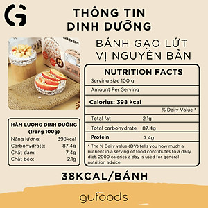[Vị Huyền Mễ, Nguyên Bản, Yến Mạch] - Bánh Gạo Lứt Ăn Kiêng GUfoods 170g - Tập Gym, Giảm Cân, Thực Dưỡng, Eat Clean, Ăn Vặt Healthy, Không Chiên Dầu