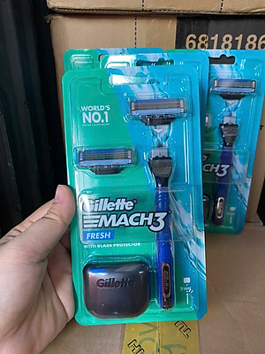 Dao Cạo Râu Gillette Mach3+ New (1 Cán + 2 Lưỡi)
