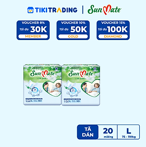Combo 2 Tã Dán Người Lớn SunMate XA2 mới size L-10 miếng