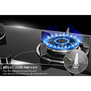 Bếp gas âm kính Sunhouse SHB8836, Mặt kính cường lực siêu bền, Có cảm biến tự động ngắt gas, Hàng chính hãng - Bảo hành 24 tháng tại nhà