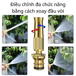 Vòi Tưới Cây, Vòi Xịt Rửa Xe Đa Năng Tăng Áp Lực Nước Cực Mạnh 10m, Lắp Vòi Nước Thông Thường (Đầu Vòi Đồng) - HÀNG CHÍNH HÃNG MINIIN
