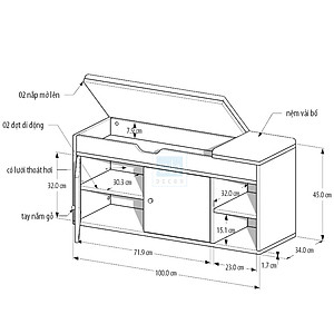 Tủ Giày Đa Năng Kiêm Tủ Để Đồ Có Ghế Bọc Nệm Đa Chức Năng Thương Hiệu SIB Decor