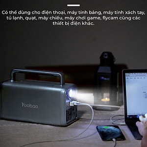 Trạm sạc dự phòng Yoobao EN300WLPD đầu ra 220V có thể nấu cơm, quạt, dung lượng 72000mAh cổng điện 220V/300W có đèn Pin - Hàng chính hãng