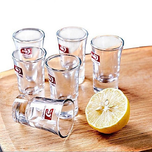 Bộ 6 Ly Uống Rượu Nhỏ 35ML Cao Cấp - Bộ 6 Chén Thủy Tinh Đế Dày Sáng Bóng - Cốc Uống Rượu Làm Từ Thủy Tinh Cao Cấp, Độ Tinh Khiết Cao, Siêu Trong