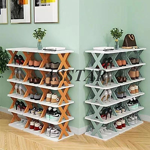Kệ Để Giày Dép, Kệ Giày 5 Tầng Chữ X Có Thể Tháo Lắp Gấp Gọn 
