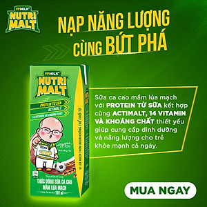 Sữa Ca Cao Mầm Lúa Mạch Đen – VPMilk Nutrimalt 180ml (Thùng 48 Hộp)