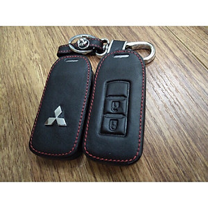 Bao da Chìa Khóa ô tô kèm móc khóa Xe Mitsubishi Outlander, Xe Xpander, Xe Attrage- Mẫu Chìa Thông Minh