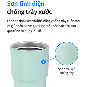 Bình giữ nhiệt LocknLock Daily Macaron LHC3292 - Nắp mở một chạm - Dung tích 480ML