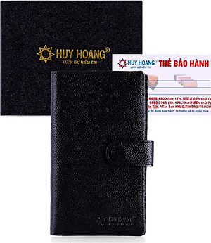 Ví Nam Dáng Đứng Huy Hoàng HT2145 (12.5 x 10 cm) - Đen