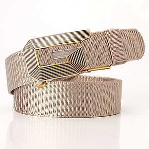 Thắt lưng nam dây dù cao cấp khóa tự động đúc đặc thiết kế nam tính - Mặt thiết kế lịch lãm TKV08